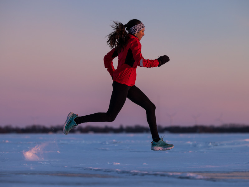 Physiotherapy Kara Blair Runing on the snow